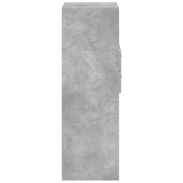 vidaXL højskab 50x42,5x124 cm konstrueret træ betongrå