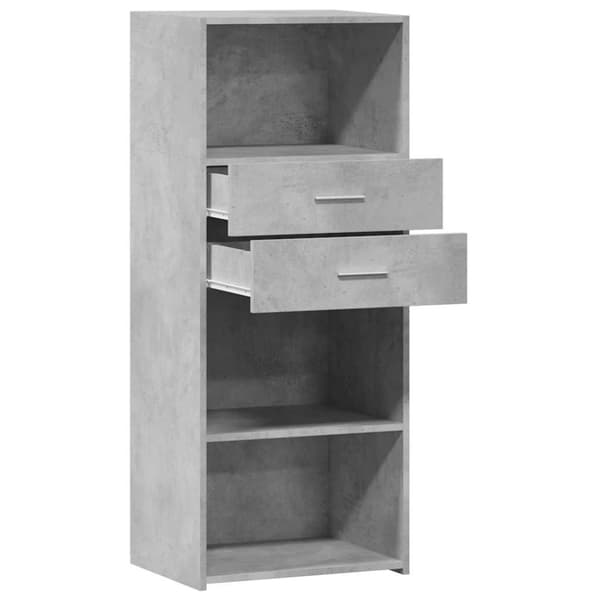 vidaXL højskab 50x42,5x124 cm konstrueret træ betongrå