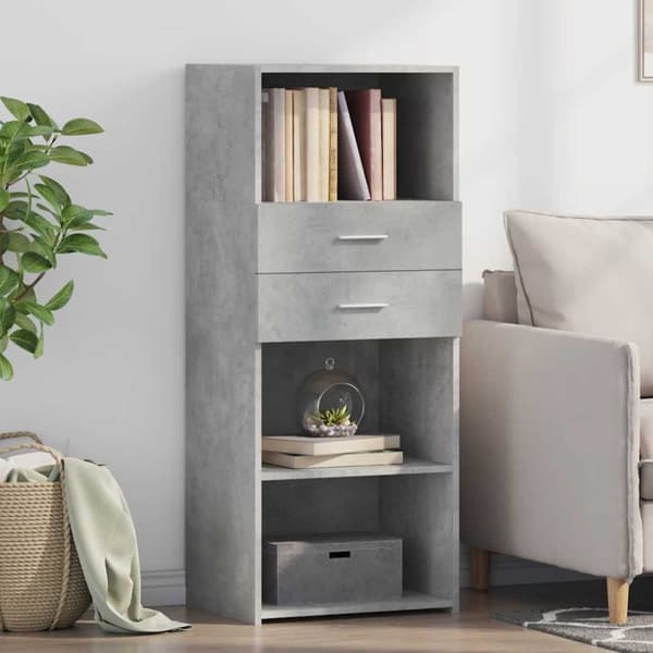vidaXL højskab 50x42,5x124 cm konstrueret træ betongrå