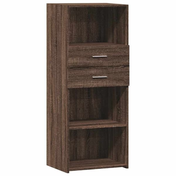 vidaXL højskab 50x42,5x124 cm konstrueret træ brun egetræsfarve