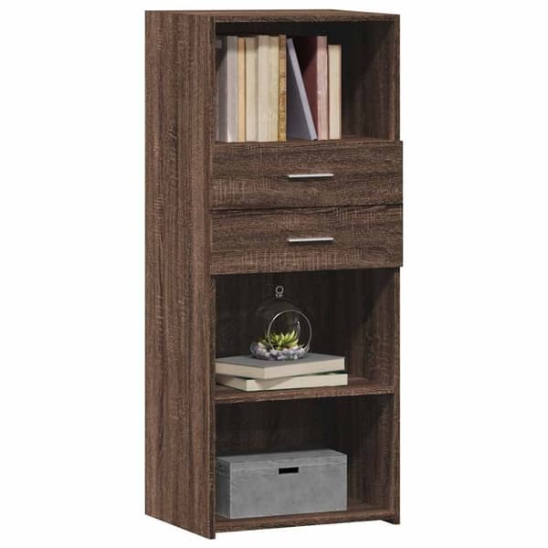 vidaXL højskab 50x42,5x124 cm konstrueret træ brun egetræsfarve