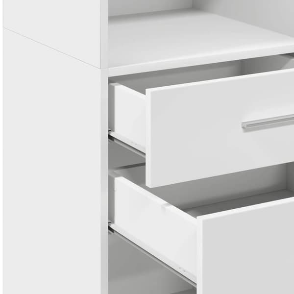 vidaXL Hylle hvit 40x42,5x124 cm konstruert tre