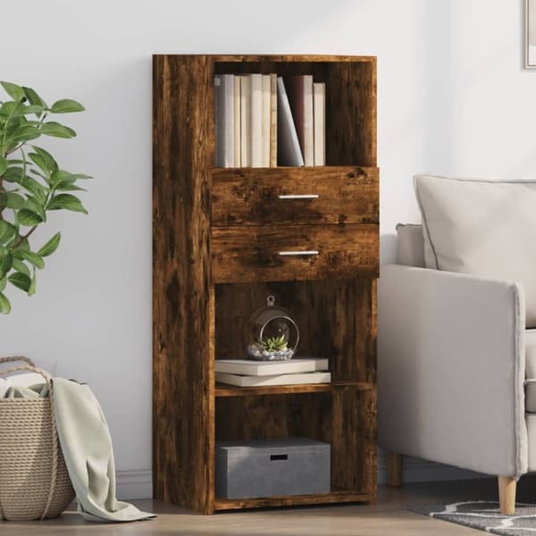 vidaXL Hylle røkt eik 50x42,5x124 cm konstruert tre