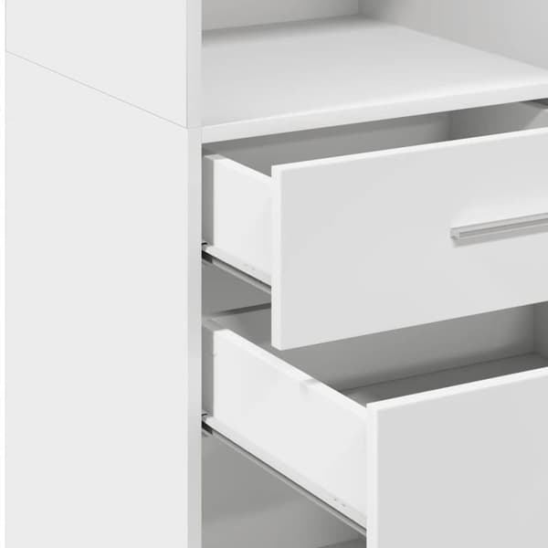 vidaXL Hylle hvit 30x42,5x124 cm konstruert tre