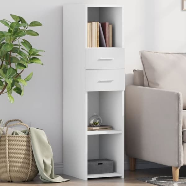 vidaXL Hylle hvit 30x42,5x124 cm konstruert tre