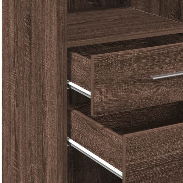 vidaXL Hylle brun eik 40x42,5x124 cm konstruert tre