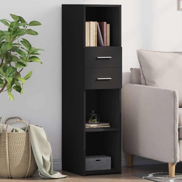 vidaXL Hylle svart 30x42,5x124 cm konstruert tre