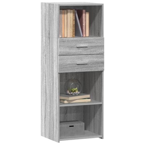 vidaXL Hylle grå sonoma 45x42,5x124 cm konstruert tre