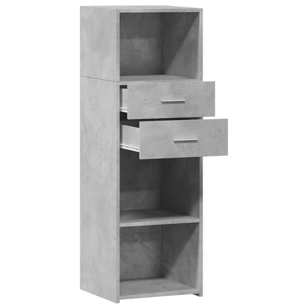 vidaXL Hylle betonggrå 40x42,5x124 cm konstruert tre