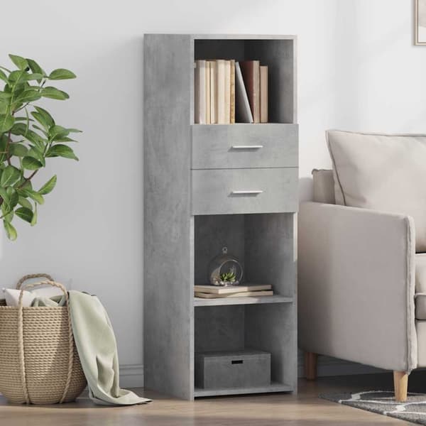 vidaXL Hylle betonggrå 40x42,5x124 cm konstruert tre