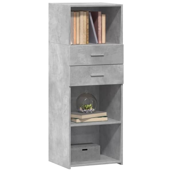 vidaXL Hylle betonggrå 45x42,5x124 cm konstruert tre