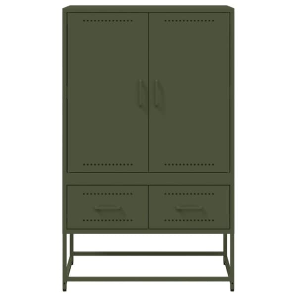 vidaXL højskab 68x39x111,5 cm stål olivengrøn