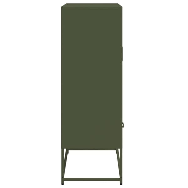 vidaXL højskab 68x39x111,5 cm stål olivengrøn