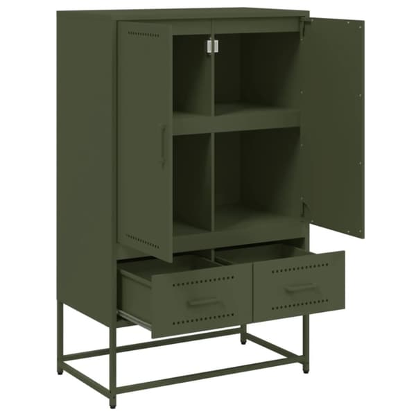 vidaXL højskab 68x39x111,5 cm stål olivengrøn