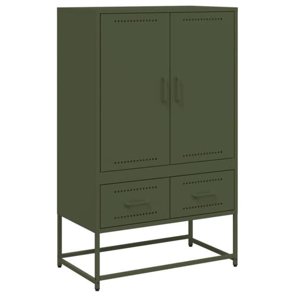 vidaXL højskab 68x39x111,5 cm stål olivengrøn