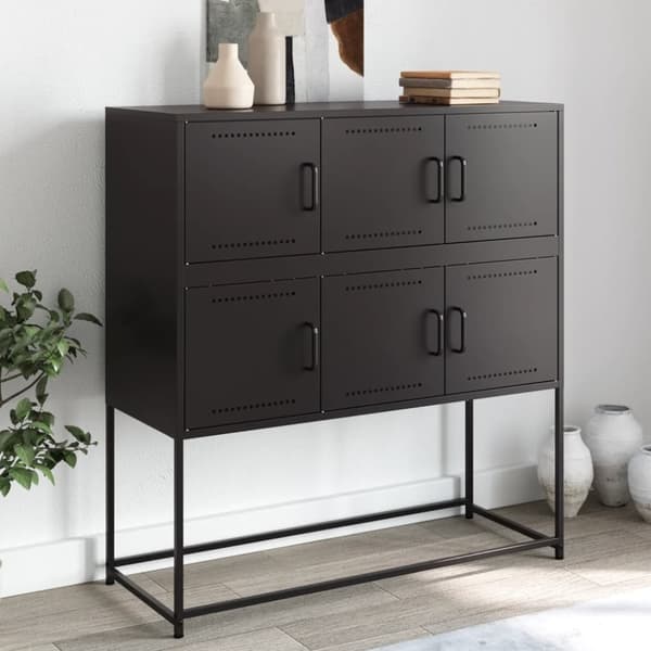 vidaXL Senkki musta 100,5x39x107 cm teräs