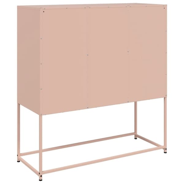 vidaXL skænk 100,5x39x107 cm stål lyserød