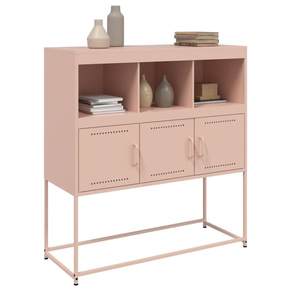 vidaXL Skjenk rosa 100,5x39x107 cm stål