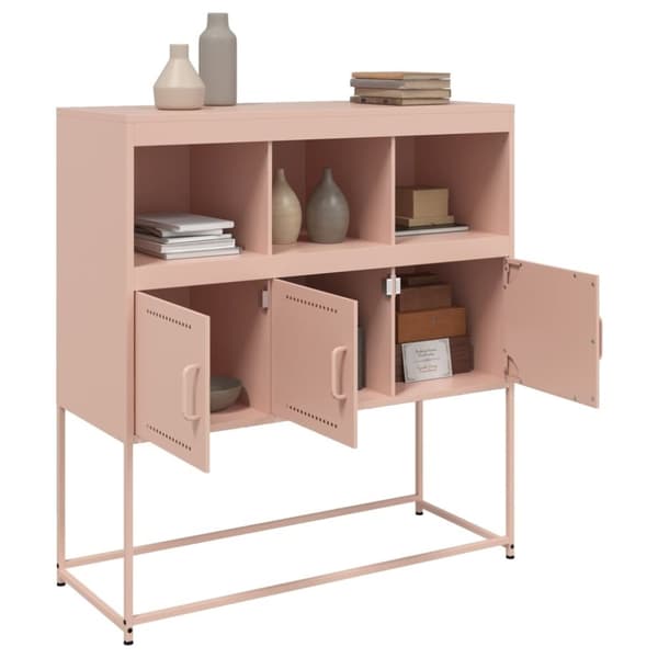vidaXL Skjenk rosa 100,5x39x107 cm stål