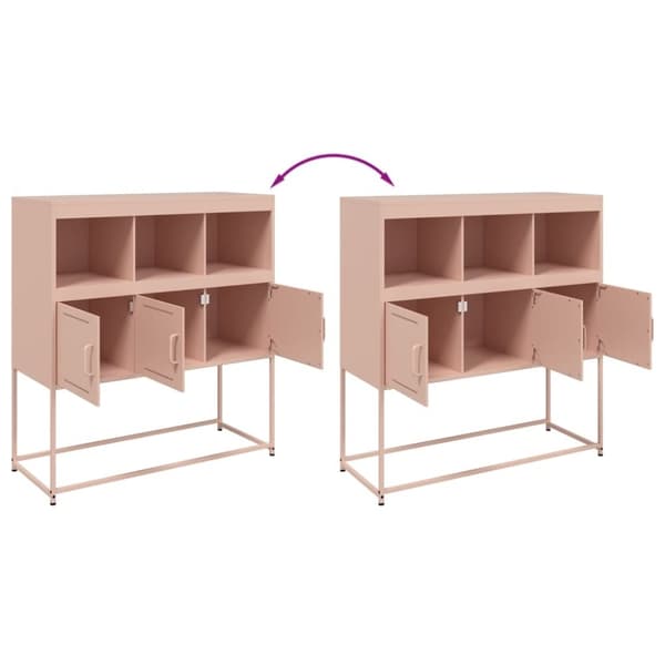 vidaXL Skjenk rosa 100,5x39x107 cm stål