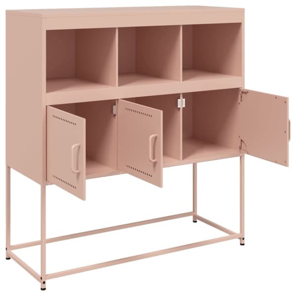 vidaXL Skjenk rosa 100,5x39x107 cm stål