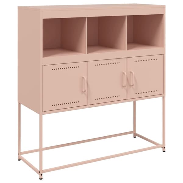vidaXL Skjenk rosa 100,5x39x107 cm stål