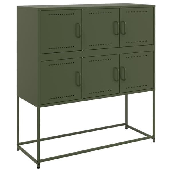vidaXL Skjenk olivengrønn 100,5x39x107 cm stål
