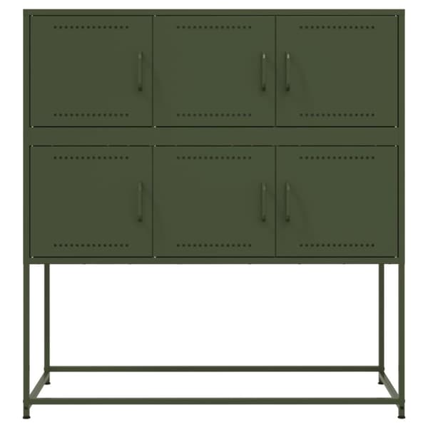 vidaXL Skjenk olivengrønn 100,5x39x107 cm stål
