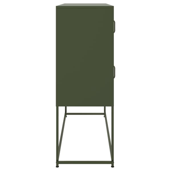 vidaXL Skjenk olivengrønn 100,5x39x107 cm stål