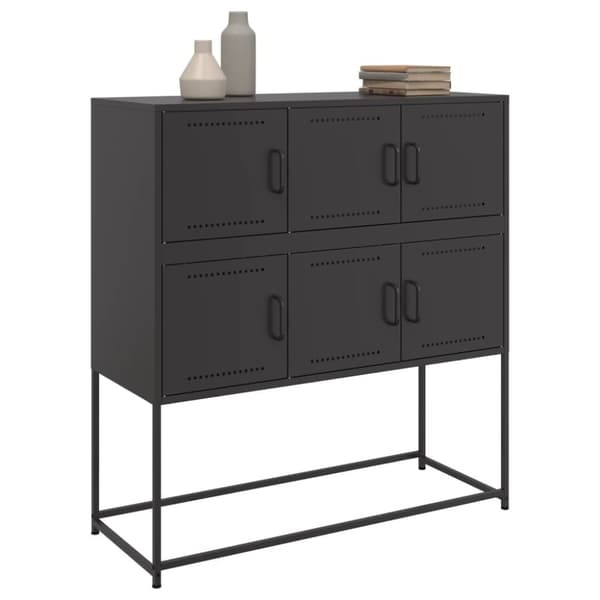 vidaXL Skjenk svart 100,5x39x107 cm stål
