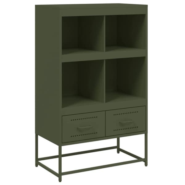 vidaXL Highboard olivengrønn 68x39x111,5 cm stål