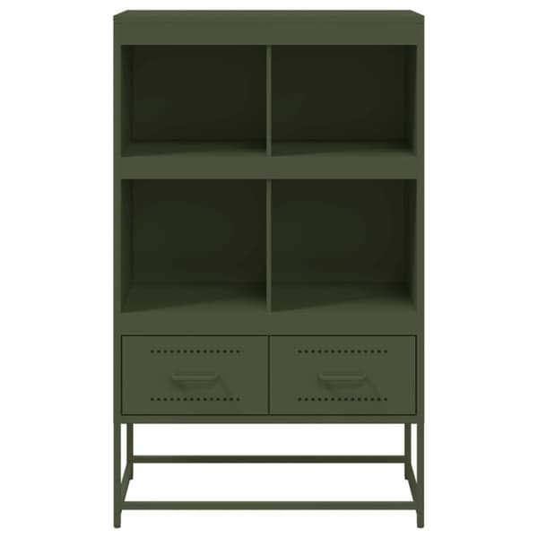 vidaXL Highboard olivengrønn 68x39x111,5 cm stål