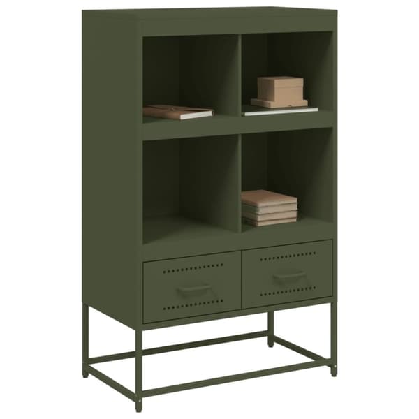 vidaXL Highboard olivengrønn 68x39x111,5 cm stål