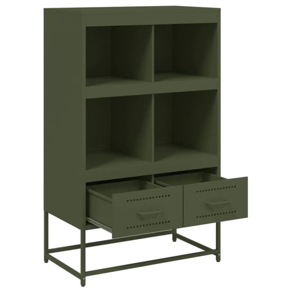 vidaXL Highboard olivengrønn 68x39x111,5 cm stål