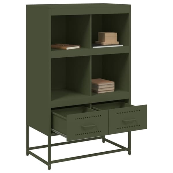 vidaXL Highboard olivengrønn 68x39x111,5 cm stål