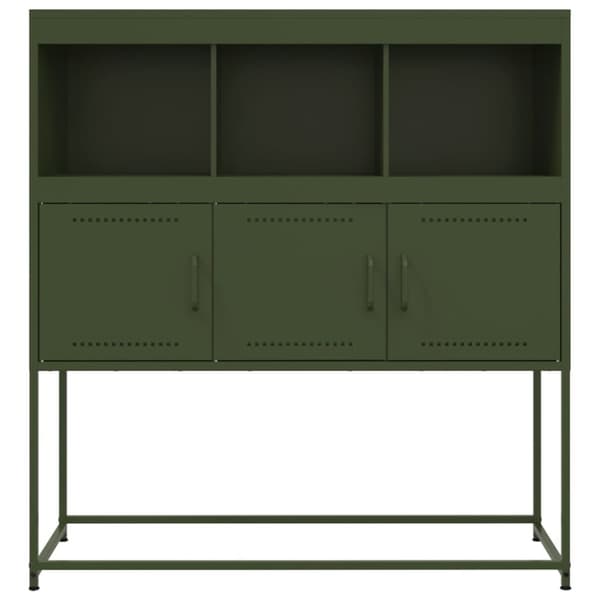 vidaXL Skänk olivgrön 100,5x39x107 cm stål