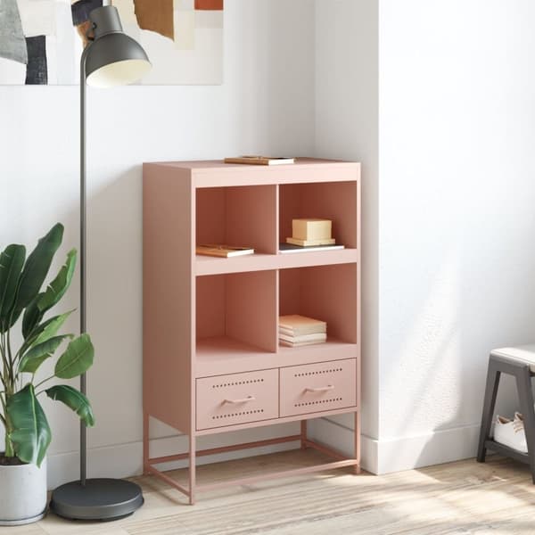 vidaXL Highboard rosa 68x39x111,5 cm stål