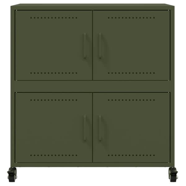 vidaXL Skänk olivgrön 68x39x72 cm stål