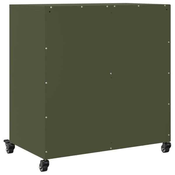 vidaXL Skänk olivgrön 68x39x72 cm stål