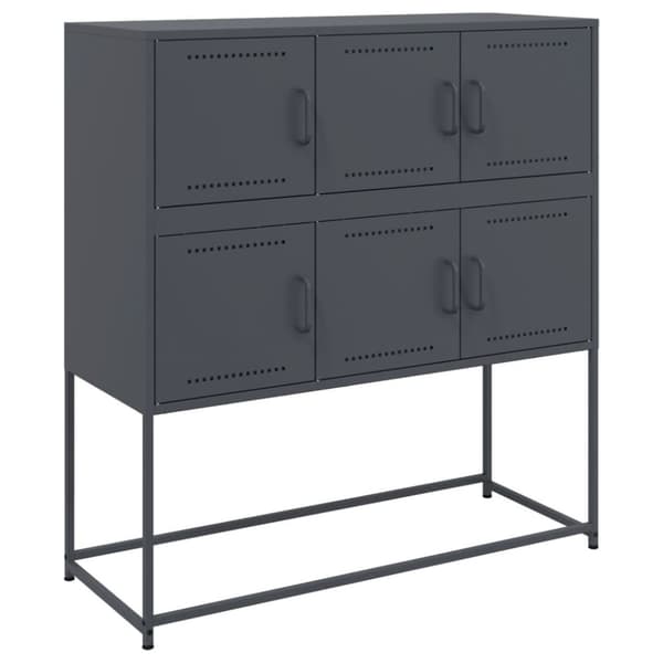 vidaXL skænk 100,5x39x107 cm stål antracitgrå