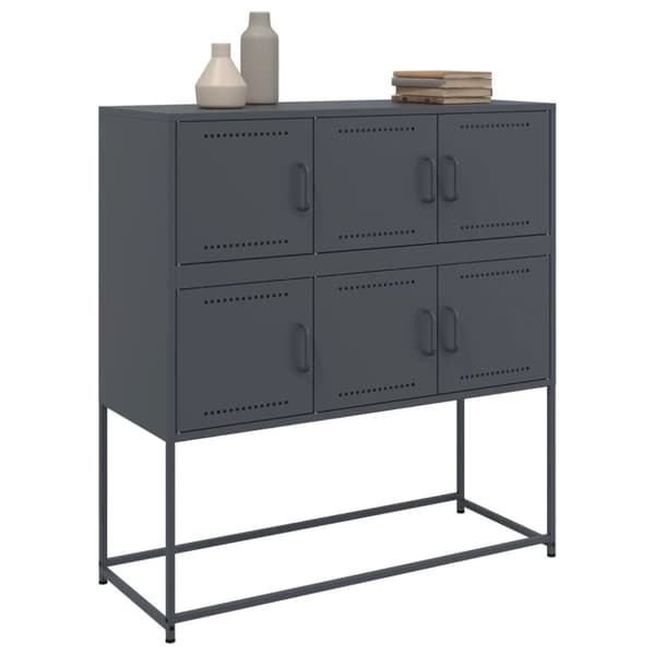 vidaXL skænk 100,5x39x107 cm stål antracitgrå