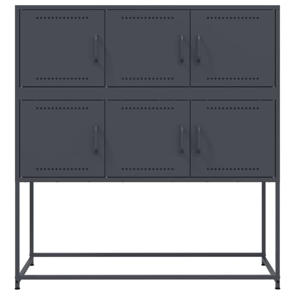 vidaXL skænk 100,5x39x107 cm stål antracitgrå