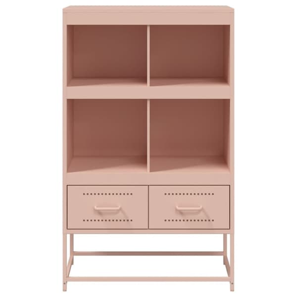 vidaXL skab 68x39x111,5 cm stål lyserød
