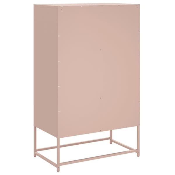 vidaXL skab 68x39x111,5 cm stål lyserød