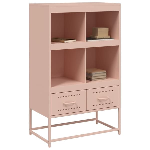 vidaXL skab 68x39x111,5 cm stål lyserød