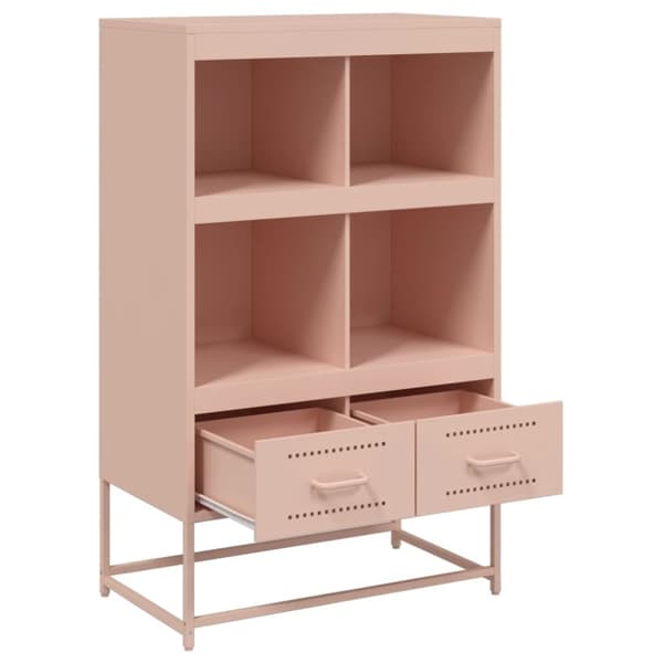 vidaXL skab 68x39x111,5 cm stål lyserød