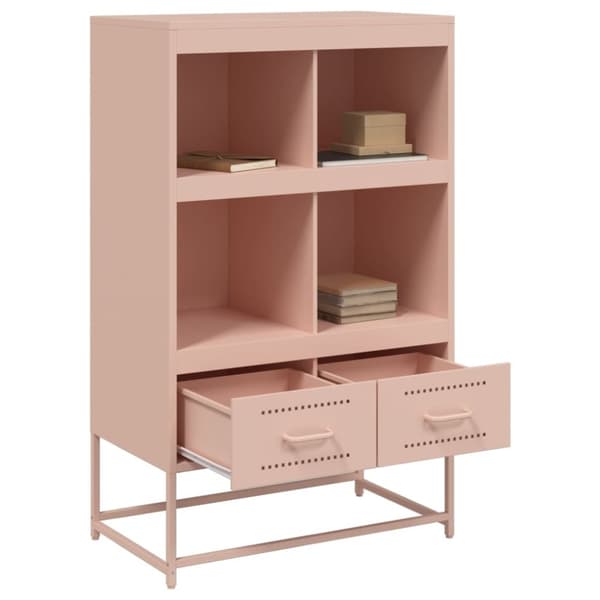 vidaXL skab 68x39x111,5 cm stål lyserød