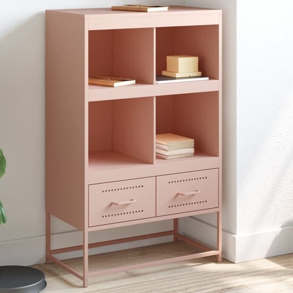 vidaXL skab 68x39x111,5 cm stål lyserød