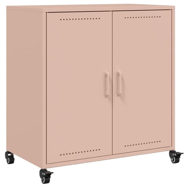 vidaXL skab 68,5x39x72 cm stål lyserød