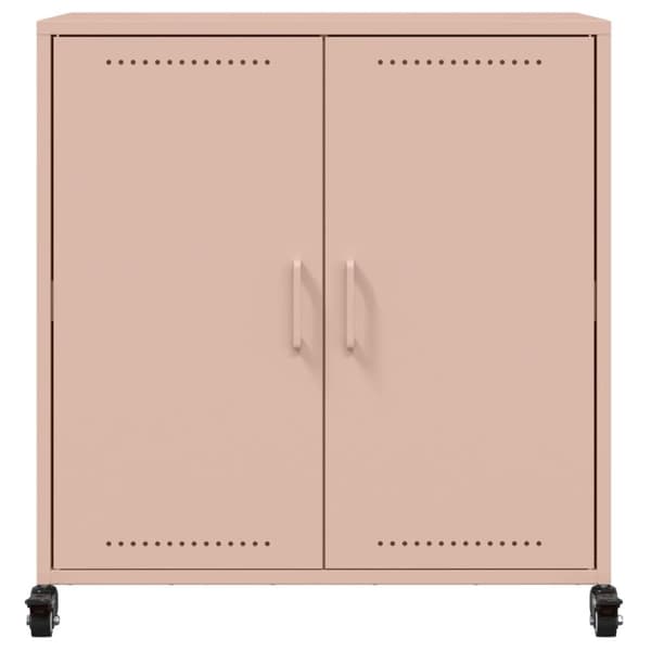 vidaXL skab 68,5x39x72 cm stål lyserød